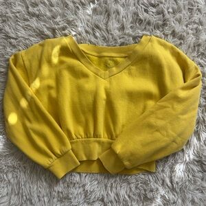 Yellow V-Neck Cropped Urban Outfitters Sweater